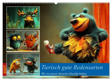 Tierisch gute Redensarten (Wandkalender 2027 DIN A2 quer), CALVENDO Monatskalender
