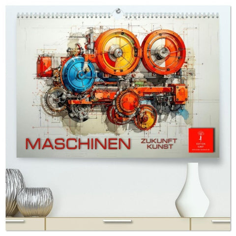 Maschinen Zukunft Kunst (hochwertiger Premium Wandkalender 2027 DIN A2 quer), Kunstdruck in Hochglanz