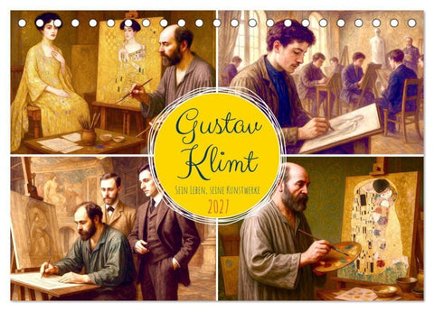 Gustav Klimt. Sein Leben, seine Kunstwerke (Tischkalender 2027 DIN A5 quer), CALVENDO Monatskalender