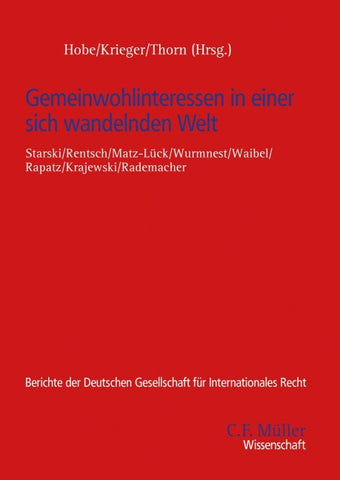 Gemeinwohlinteressen in einer sich wandelnden Welt