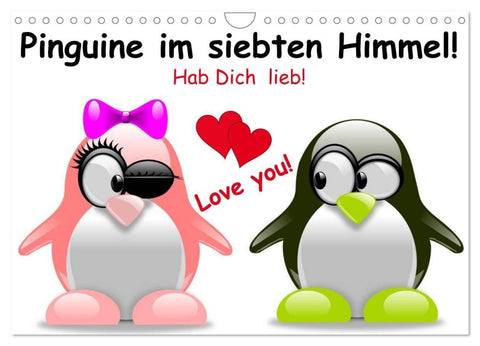 Pinguine im siebten Himmel! (Wandkalender 2027 DIN A4 quer), CALVENDO Monatskalender