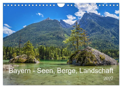 Bayern - Seen, Berge, Landschaft (Wandkalender 2027 DIN A4 quer), CALVENDO Monatskalender