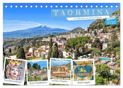 Taormina - Juwel Siziliens mit antikem Charme (Tischkalender 2026 DIN A5 quer), CALVENDO Monatskalender