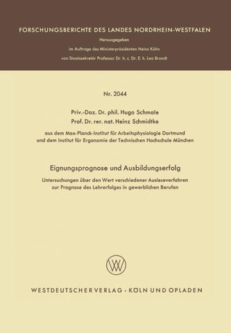 Eignungsprognose und Ausbildungserfolg