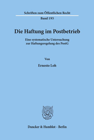 Die Haftung im Postbetrieb.