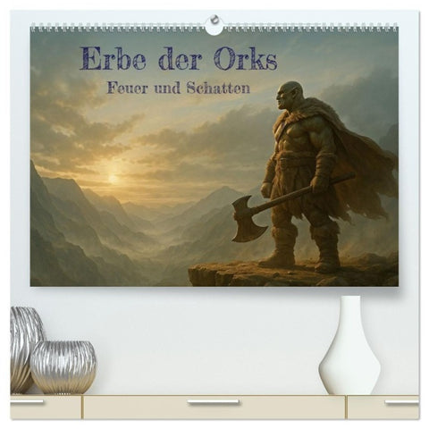 Erbe der Orks. Feuer und Schatten (hochwertiger Premium Wandkalender 2027 DIN A2 quer), Kunstdruck in Hochglanz