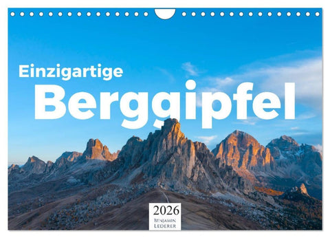 Einzigartige Berggipfel (Wandkalender 2026 DIN A4 quer), CALVENDO Monatskalender