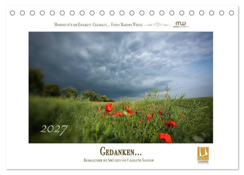 Gedanken... Bildkalender mit Sprüchen (Tischkalender 2027 DIN A5 quer), CALVENDO Monatskalender