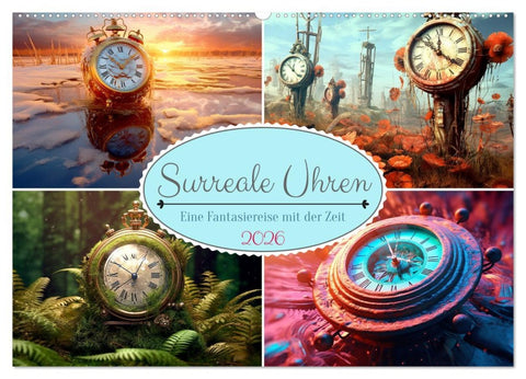 Surreale Uhren (Wandkalender 2026 DIN A2 quer), CALVENDO Monatskalender