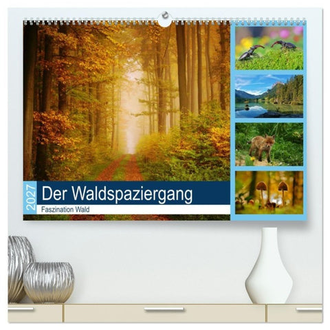 Der Waldspaziergang (hochwertiger Premium Wandkalender 2027 DIN A2 quer), Kunstdruck in Hochglanz