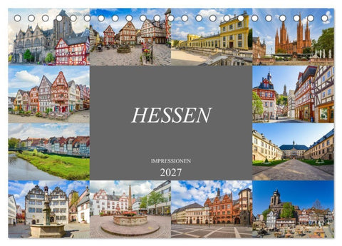 Hessen Impressionen (Tischkalender 2027 DIN A5 quer), CALVENDO Monatskalender