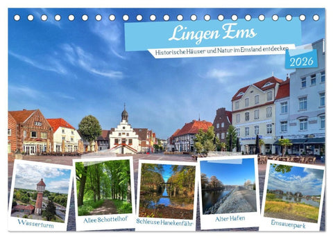 Lingen Ems (Tischkalender 2026 DIN A5 quer), CALVENDO Monatskalender