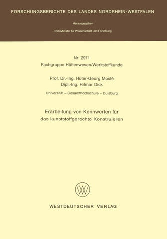 Erarbeitung von Kennwerten für das kunststoffgerechte Konstruieren