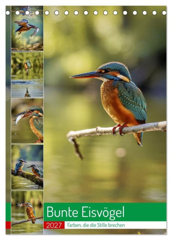Bunte Eisvögel (Tischkalender 2027 DIN A5 hoch), CALVENDO Monatskalender