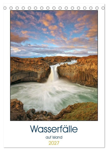 Wasserfälle auf Island (Tischkalender 2027 DIN A5 hoch), CALVENDO Monatskalender