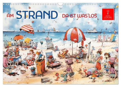 Am Strand da ist was los (Wandkalender 2026 DIN A3 quer), CALVENDO Monatskalender