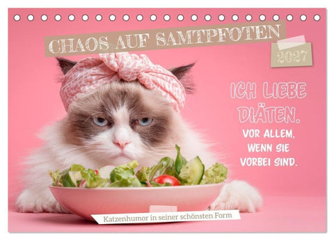 Chaos auf Samtpfoten (Tischkalender 2027 DIN A5 quer), CALVENDO Monatskalender