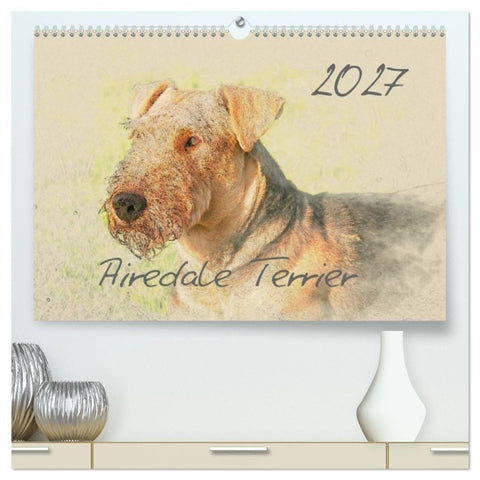 Airedale Terrier 2027 (hochwertiger Premium Wandkalender 2027 DIN A2 quer), Kunstdruck in Hochglanz