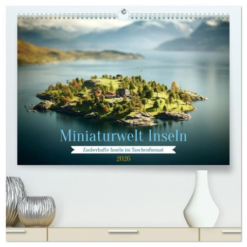 Miniaturwelt Inseln (hochwertiger Premium Wandkalender 2026 DIN A2 quer), Kunstdruck in Hochglanz