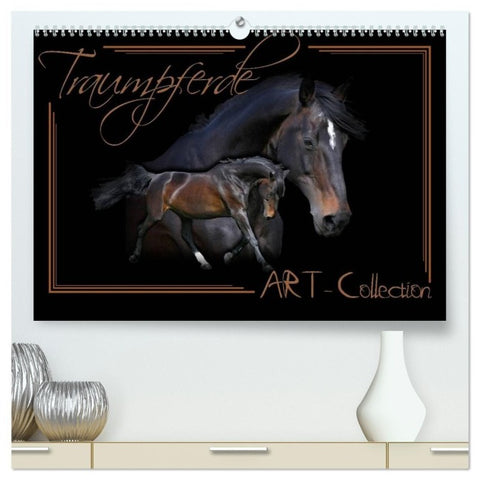 Traumpferde-ART-Collection (hochwertiger Premium Wandkalender 2027 DIN A2 quer), Kunstdruck in Hochglanz