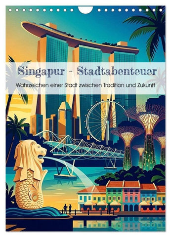 Singapur - Stadtabenteuer (Wandkalender 2027 DIN A4 hoch), CALVENDO Monatskalender
