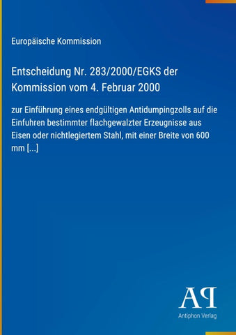 Entscheidung Nr. 283/2000/EGKS der Kommission vom 4. Februar 2000