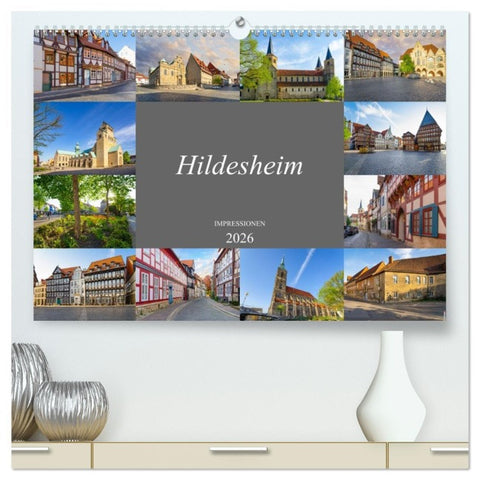 Hildesheim Impressionen (hochwertiger Premium Wandkalender 2026 DIN A2 quer), Kunstdruck in Hochglanz