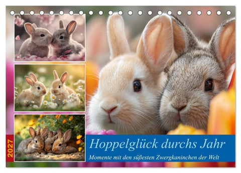 Hoppelglück durchs Jahr (Tischkalender 2027 DIN A5 quer), CALVENDO Monatskalender