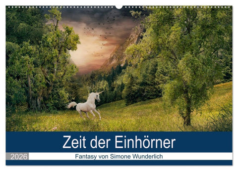 Zeit der Einhörner (Wandkalender 2026 DIN A2 quer), CALVENDO Monatskalender