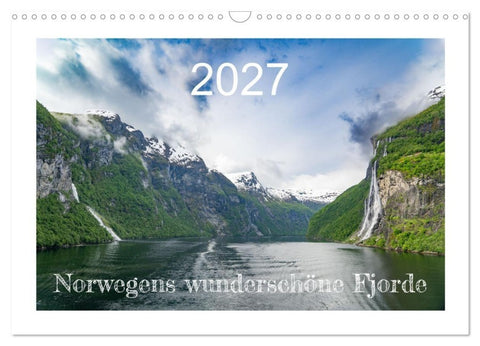 Norwegens wunderschöne Fjorde (Wandkalender 2027 DIN A3 quer), CALVENDO Monatskalender