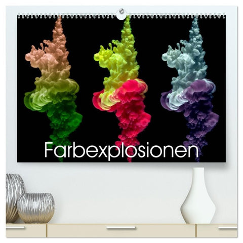 Farbexplosionen (hochwertiger Premium Wandkalender 2026 DIN A2 quer), Kunstdruck in Hochglanz