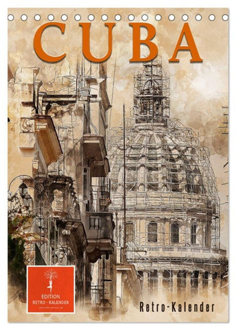 Cuba Retro Kalender (Tischkalender 2027 DIN A5 hoch), CALVENDO Monatskalender