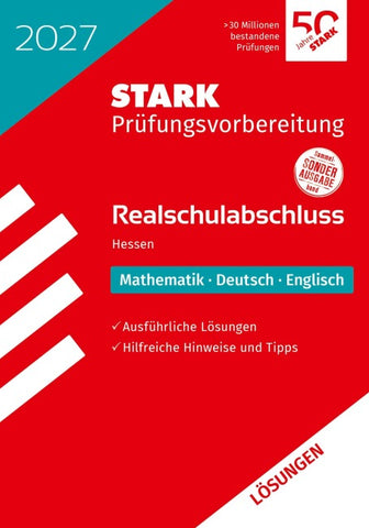 STARK Lösungen zu Mathematik, Deutsch, Englisch - Realschulabschluss 2027 Hessen - Prüfungsvorbereitung
