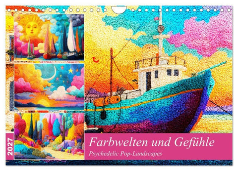 Farbwelten und Gefühle. Psychedelic Pop-Landscapes (Wandkalender 2027 DIN A4 quer), CALVENDO Monatskalender