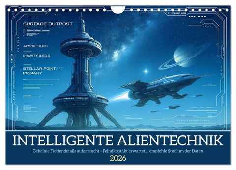 Intelligente Alientechnik (Wandkalender 2026 DIN A4 quer), CALVENDO Monatskalender