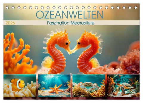 OZEANWELTEN Faszination Meerestiere (Tischkalender 2026 DIN A5 quer), CALVENDO Monatskalender