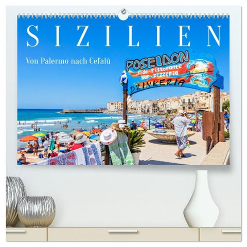 Sizilien - Von Palermo nach Cefalù (hochwertiger Premium Wandkalender 2027 DIN A2 quer), Kunstdruck in Hochglanz