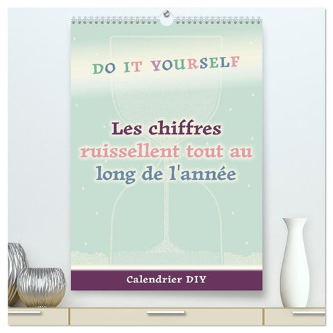 Les chiffres ruissellent tout au long de l'année  (Calendrier mural 2026 DIN A2 horizontal) calendrier de bureau