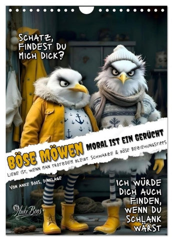 Böse Möwen - Moral ist ein Gerücht (Wandkalender 2027 DIN A4 hoch), CALVENDO Monatskalender