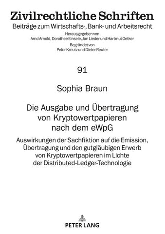 Die Ausgabe und Übertragung von Kryptowertpapieren nach dem eWpG