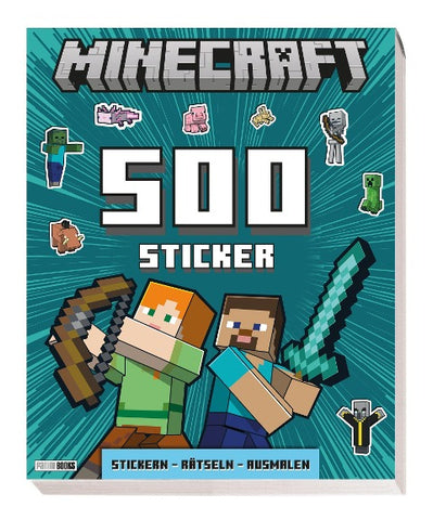 Minecraft: 500 Sticker- Stickern - Rätseln - Ausmalen