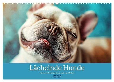 Lächelnde Hunde sind wie Sonnenschein auf vier Pfoten (Wandkalender 2027 DIN A2 quer), CALVENDO Monatskalender
