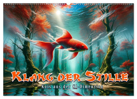 Klang der Stille - Kois aus der KI Dimension (Wandkalender 2026 DIN A2 quer), CALVENDO Monatskalender