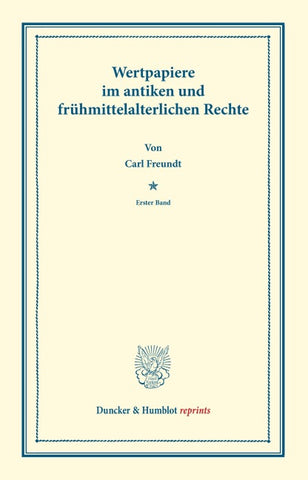 Wertpapiere im antiken und frühmittelalterlichen Rechte