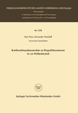 Breitbandimpedanzstudien an Ringschlitzantennen im cm-Wellenbereich