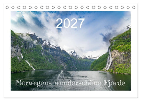 Norwegens wunderschöne Fjorde (Tischkalender 2027 DIN A5 quer), CALVENDO Monatskalender