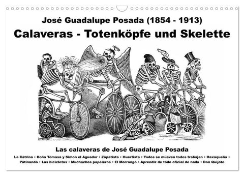 Calaveras - Totenköpfe und Skelette (Wandkalender 2027 DIN A3 quer), CALVENDO Monatskalender