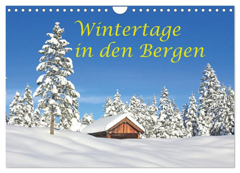 Wintertage in den Bergen (Wandkalender 2027 DIN A4 quer), CALVENDO Monatskalender