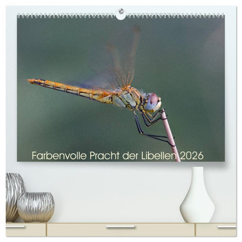Farbenvolle Pracht der Libellen (hochwertiger Premium Wandkalender 2026 DIN A2 quer), Kunstdruck in Hochglanz