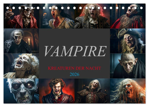 Vampire - Kreaturen der Nacht (Tischkalender 2026 DIN A5 quer), CALVENDO Monatskalender